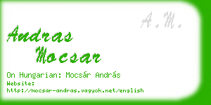 andras mocsar business card